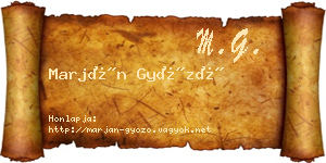 Marján Győző névjegykártya